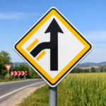 Il segnale indica la direzione della strada principale.