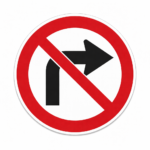 Il segnale mostrato vieta le svolte a destra.